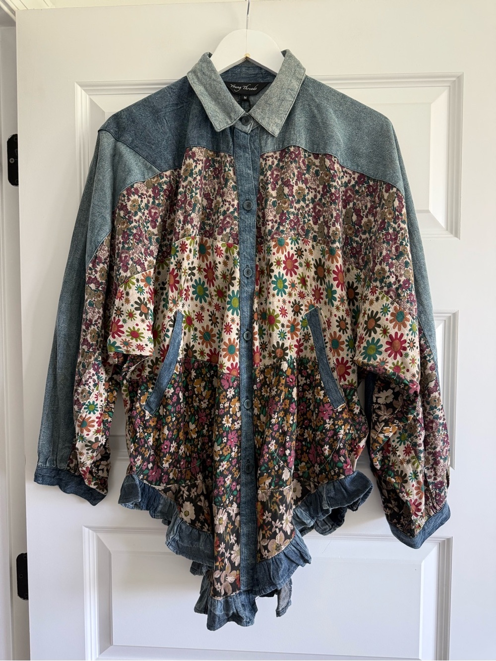 Young Threads Patchwork Boho Top NWT